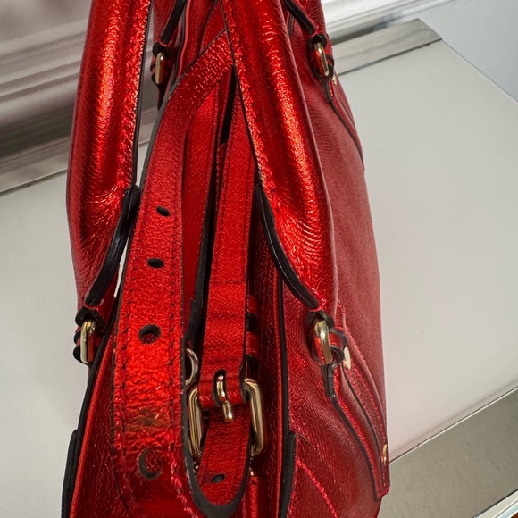 Burberry Metallic Red Leather Somerford - Picture 17 of 17